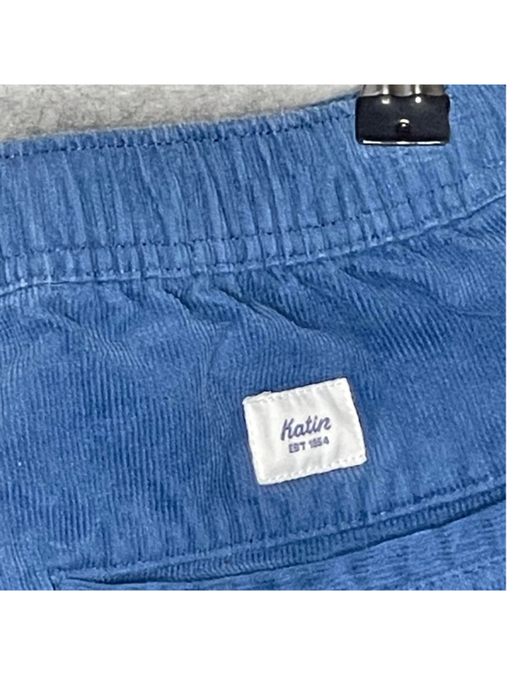 Katin Mens Large Blue Corduroy Shorts Elastic Waist Drawstring Surf Casual - Picture 8 of 10